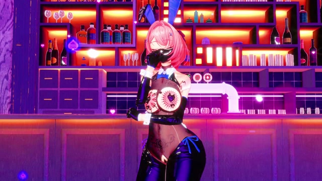 Qos dance Remielle Reverse Rabbit + Full Body Stockings [Hot Pink] thumbnail